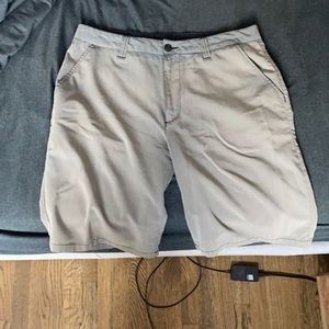 Grey striped golf shorts